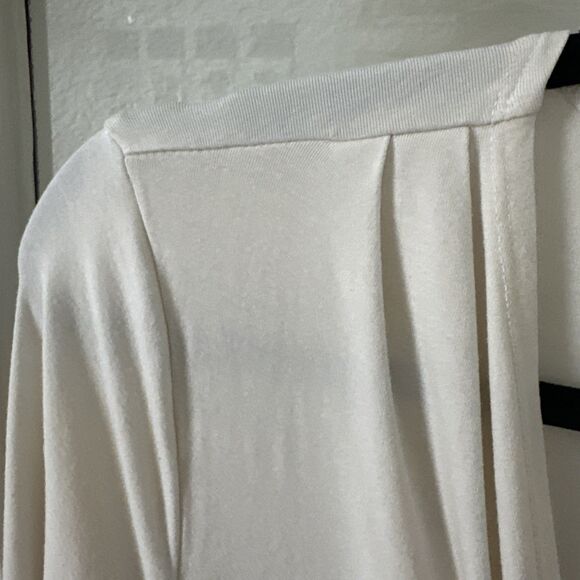 Beige Shift Dress Twist Front Fresh Produce Knee Length Womens Large USA Made - Picture 8 of 12